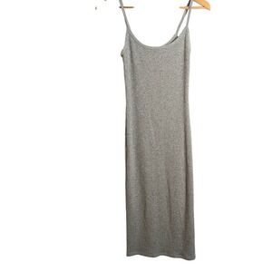 Wilfred Free Womens Gray Ribbed Bodycon Midi Dress‎ Sleeveless Casual Summer